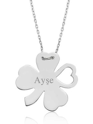 Inure Jewelry Gümüş İsimli Yonca Bayan Kolye
