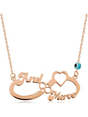 Inure Jewelry Gümüş Rose İsimli Sonsuzluk Kolye