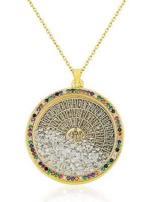 Inure Jewelry Gümüş Miks Taşlı Esmaül Hüsna Bayan Kolye