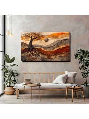 Hayat Ağacı Kanvas Tablo – Doğanın Gücü ve Dengenin Sanatsal Ifadesi