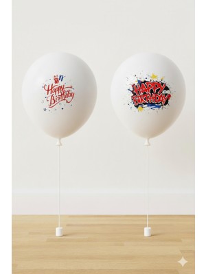 Happy Bırthday Graffiti Baskılı Çift Yön Balon 25'li