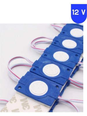 Powerr Led Aydınlatma 20 Adet 12 Volt 2.4 Watt Kare Mavi Cob LED Modül IP65
