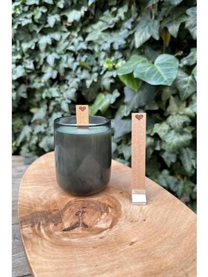 PremiumPort Ahşap Mum Fitili ve Yapışkanlı Fitil Sehpası 10 Adet, Kalpürün