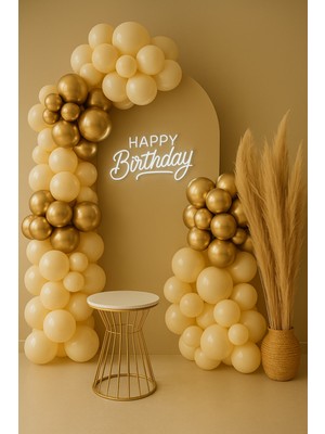 Balon Seti 70 Adet ( Krom Altın-Beyaz)