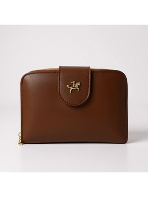 Nas Kadın Cüzdan, Çok Bölmeli, Kartlıklı, Bozuk Para Bölmeli Standart Taba