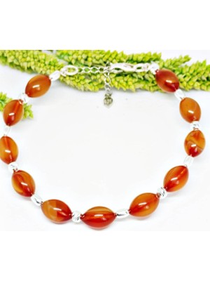 Lilahgümüştr Gümüş Kehribar Hareli Bileklik