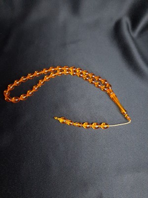 Mryart Turuncu Toz Kehribar Kaliteli Şık 33 Lük Tesbih