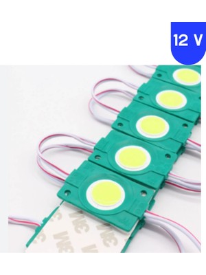 Powerr Led Aydınlatma 20 Adet 12 Volt 2.4 Watt Kare Yeşil Cob LED Modül IP65