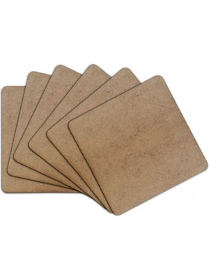 PremiumPort 10X10 cm Ahşap Supla, 3 mm Ham Mdf, Kare, Lazer Kesim, 20 Adet