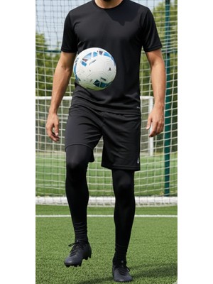 Bumerangspor Futbol Forma Şort Altı Sporcu Uzun Tayt Içlik - Siyah