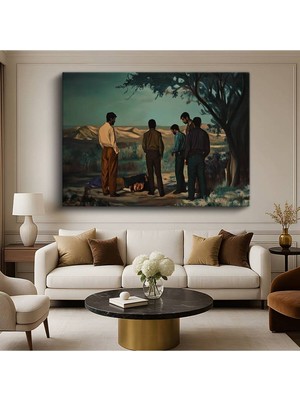 TosbArt Midjourney Çöl Dijital Doğa Manzarası Kanvas Tablo Sanat Tablosu Ressam Tablosu