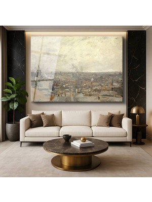 TosbArt Vincent Van Gogh Paris Şehir Manzarası Temperli Cam Tablo Sanat Tablosu Dekoratif Tablo