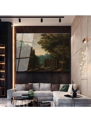 TosbArt Alexander Keirincx Orman Doğa Manzarası Temperli Cam Tablo Sanat Tablosu Dekoratif Tablo