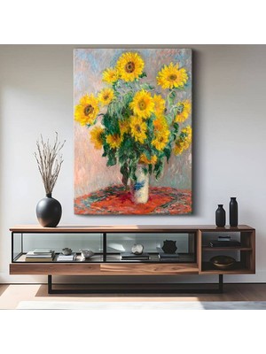 TosbArt Claude Monet Parlak Ayçiçekleri Kanvas Tablo Sanat Tablosu Ressam Tablosu