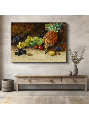 TosbArt William Henry Hunt Meyve Ananas Natürmort Sanatı Kanvas Tablo Sanat Tablosu Ressam Tablosu