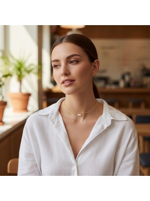 Mare Accessories Zirkon Taşlı Minimal Choker Kolye