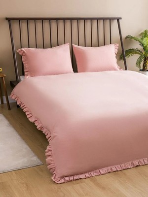 LC Waikiki Pembe Pamuklu Çift Kişilik Nevresim Seti  (S6)