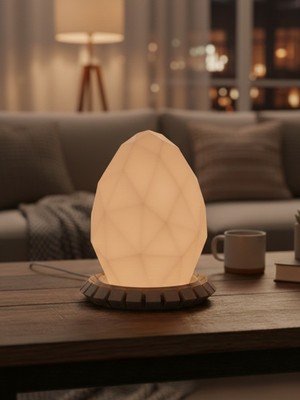 Pammuks Geometrik Dekoratif Gece Lambası | Modern Masa ve Başucu Lambası | Sıcak Işık