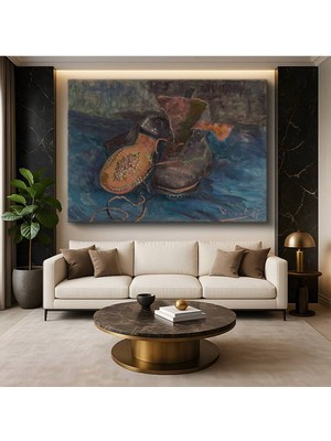 TosbArt Vincent Van Gogh Bir Çift Ayakkabı Günlük Eşya Resmi Kanvas Tablo Ressam Tablosu