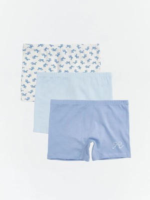 LC Waikiki Ekru Fiyonk Baskılı Kız Çocuk 3 Lü Boxer  (S6)