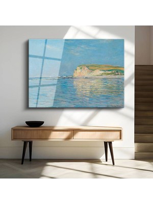TosbArt Claude Monet Pourville Sahili Deniz Manzarası Temperli Cam Tablo Sanat Tablosu Dekoratif Tablo
