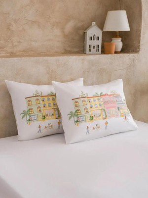 LC Waikiki Karışık Baskılı Pamuklu Yastık Kılıfı 50X70 cm 2 Li  (S6)