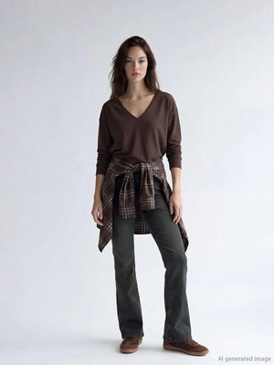 LC Waikiki Siyah Flare Kadın Jean Pantolon  (S6)