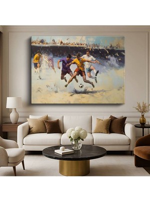 TosbArt Pino Daeni Futbol Maçı Spor Resmi Kanvas Tablo Sanat Tablosu Ressam Tablosu