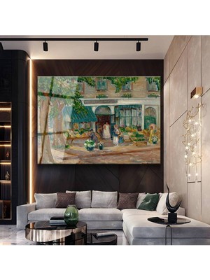 TosbArt Anna Boch Çiçekçi Dükkanı Şehir Resmi Temperli Cam Tablo Sanat Tablosu Dekoratif Tablo
