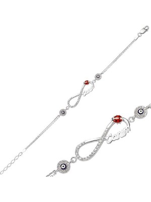 Inure Jewelry Gümüş Nazarlı Sonsuzluk Canım Bayan Bileklik