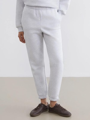 LC Waikiki Gri Beli Lastikli Kadın Kalın Jogger Eşofman Altı  (S6)