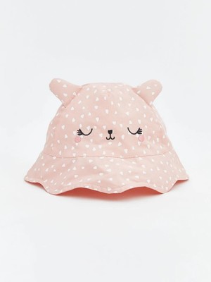 LC Waikiki Pembe Hayvan Figürlü Kız Bebek Bucket Şapka  (S6)