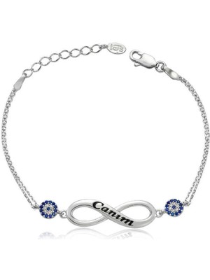 Inure Jewelry Gümüş Sonsuzluk Canım Yazılı Bayan Bileklik