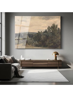 TosbArt John Constable Kırsal Peyzaj Doğa Manzarası Temperli Cam Tablo Sanat Tablosu Dekoratif Tablo