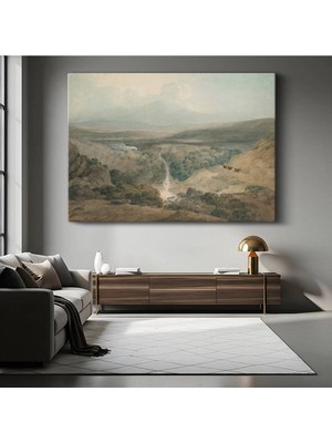 TosbArt J.m.w. Turner Vadideki Şelale Doğa Manzarası Kanvas Tablo Sanat Tablosu Ressam Tablosu
