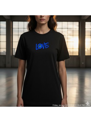 Etoile Studio Sevgili Kombini Unisex %100 Pamuklu Oversize Grafik Baskılı Bisiklet Yaka Tişört Nazarlove