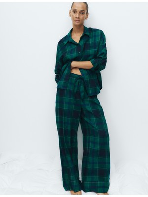 Marks & Spencer Pamuk Karışımlı Ekose Pijama Takımı