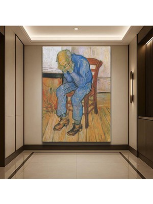 TosbArt Vincent Van Gogh Eşikte Yaşlı Adam Portresi Kanvas Tablo Sanat Tablosu Ressam Tablosu
