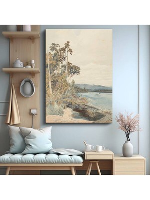 TosbArt J.m.w. Turner Nehir Kenarı Sakin Manzara Kanvas Tablo Sanat Tablosu Ressam Tablosu
