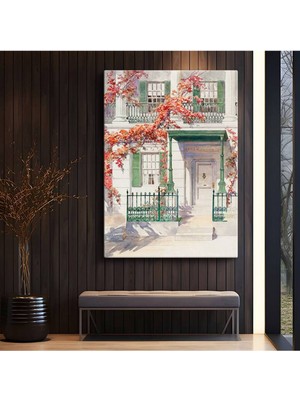 TosbArt Childe Hassam Sonbahar Evi Manzara Kanvas Tablo Sanat Tablosu Ressam Tablosu