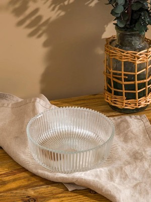 LC Waikiki Renksiz Desenli Cam Kase 15 cm  (S6)