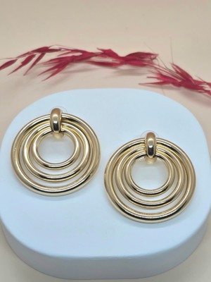 Gold Renk Ikili Halka Küpe