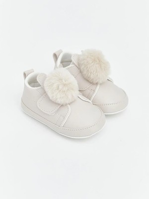 LC Waikiki Bej Cırt Cırtlı Kız Bebek Ev Ayakkabısı  (S6)