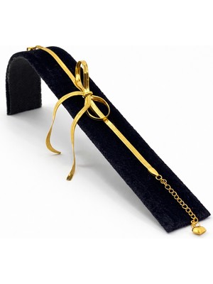 Pangu Büyük Fiyonk Detaylı Altın Renk Çelik Bileklik