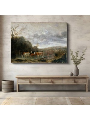 TosbArt Aelbert Cuyp Nehir Kenarı Inekler Kırsal Kanvas Tablo Sanat Tablosu Ressam Tablosu