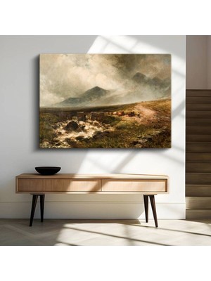 TosbArt Peter Graham Iskoç Dağları Doğa Manzarası Kanvas Tablo Sanat Tablosu Ressam Tablosu