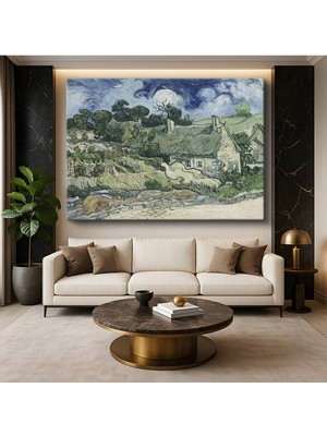 TosbArt Vincent Van Gogh Auvers Evler Köy Yaşamı Resmi Kanvas Tablo Sanat Tablosu Ressam Tablosu