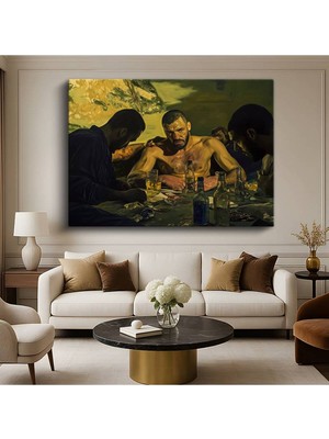 TosbArt Michaël Borremans Poker Gecesi Oyun Resmi Kanvas Tablo Sanat Tablosu Ressam Tablosu