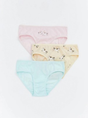 LC Waikiki Sarı Baskılı Kız Çocuk Külot 3 Lü  (S6)