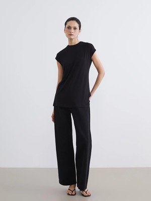 LC Waikiki Siyah Bisiklet Yaka Kadın Tunik  (S6)